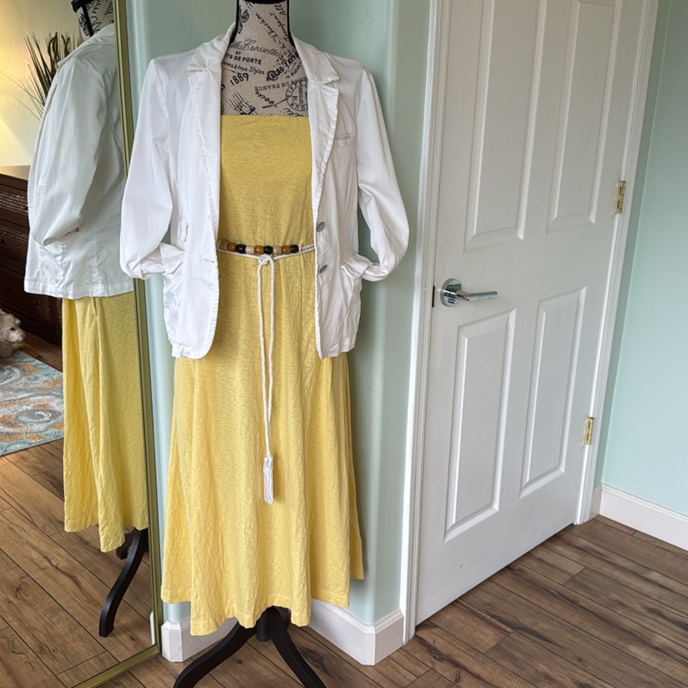 Free People-Free Est Peyton Yellow  Strapless Sundress - Picture 5 of 9